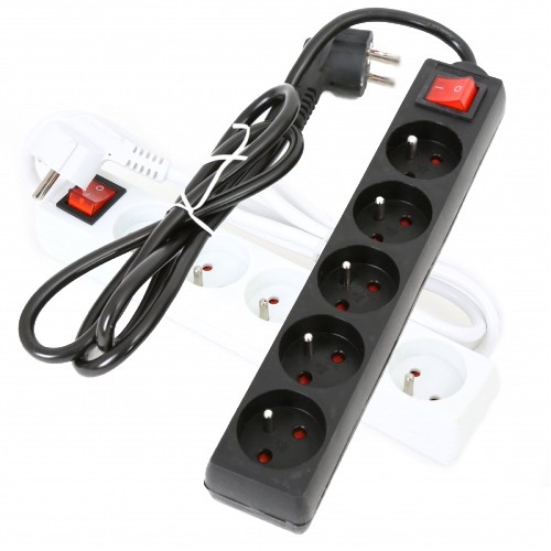 Prelungitor Fiesta 5 prize cu cablu 3m Negru - imagine 10